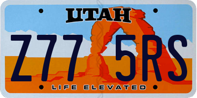 UT license plate Z775RS
