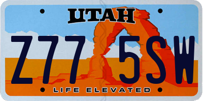 UT license plate Z775SW