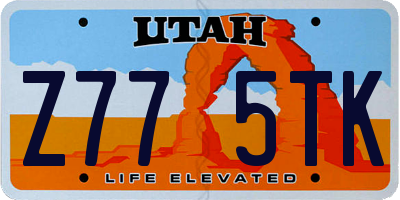 UT license plate Z775TK