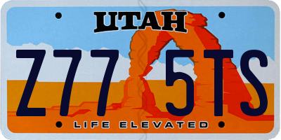 UT license plate Z775TS
