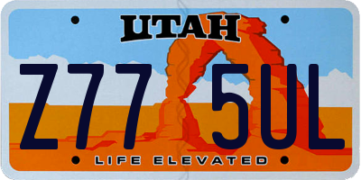 UT license plate Z775UL