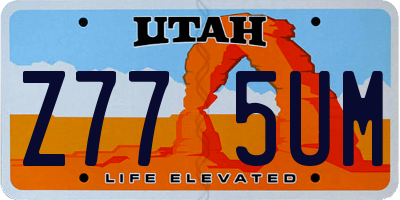 UT license plate Z775UM