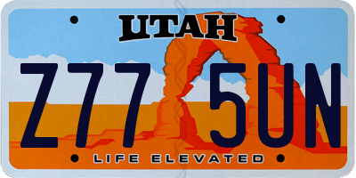 UT license plate Z775UN