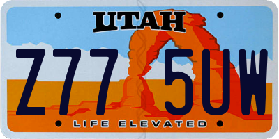 UT license plate Z775UW