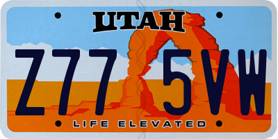 UT license plate Z775VW