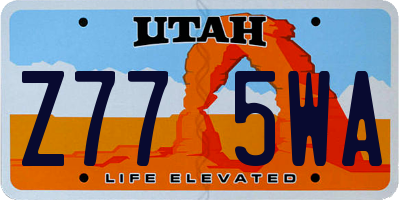 UT license plate Z775WA