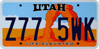 UT license plate Z775WK