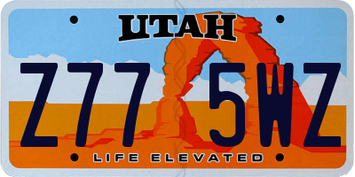 UT license plate Z775WZ