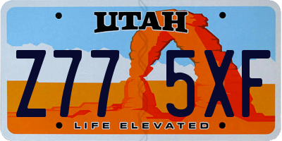 UT license plate Z775XF
