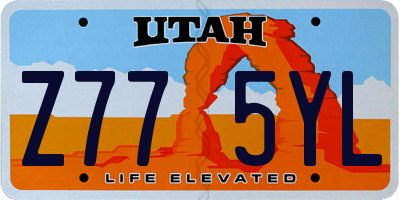 UT license plate Z775YL