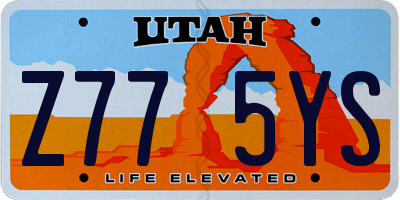 UT license plate Z775YS