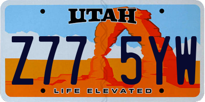 UT license plate Z775YW