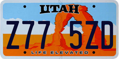UT license plate Z775ZD