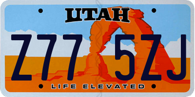 UT license plate Z775ZJ