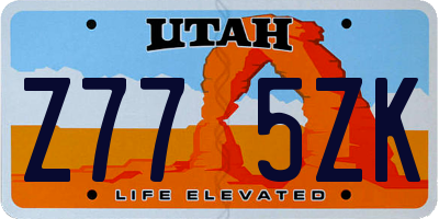 UT license plate Z775ZK