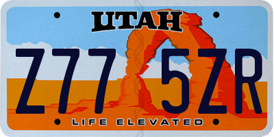 UT license plate Z775ZR