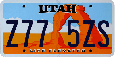 UT license plate Z775ZS