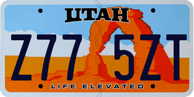 UT license plate Z775ZT