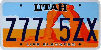 UT license plate Z775ZX