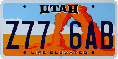 UT license plate Z776AB
