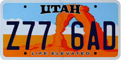 UT license plate Z776AD