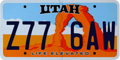 UT license plate Z776AW