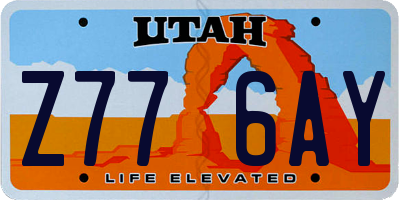 UT license plate Z776AY