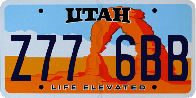 UT license plate Z776BB