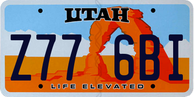 UT license plate Z776BI