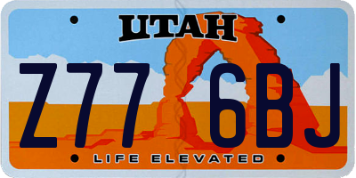UT license plate Z776BJ