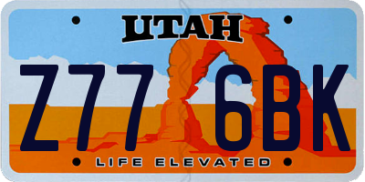 UT license plate Z776BK