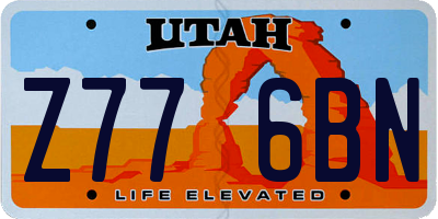 UT license plate Z776BN