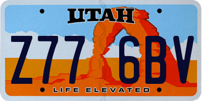 UT license plate Z776BV