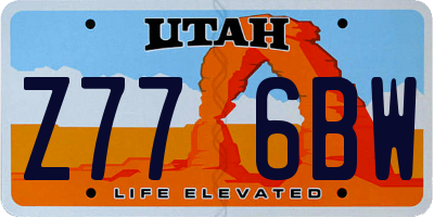 UT license plate Z776BW