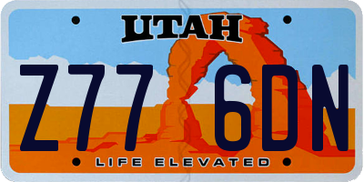 UT license plate Z776DN