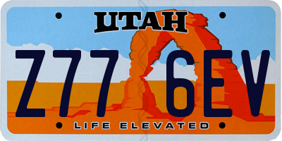 UT license plate Z776EV