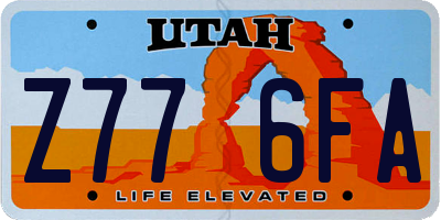 UT license plate Z776FA