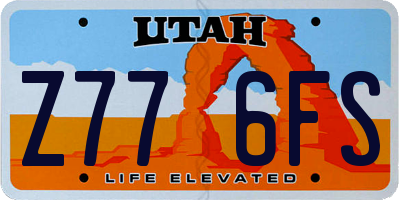 UT license plate Z776FS