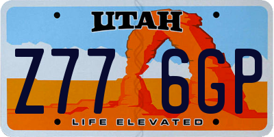 UT license plate Z776GP