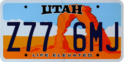 UT license plate Z776MJ