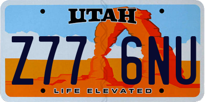 UT license plate Z776NU