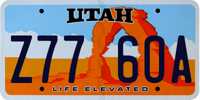 UT license plate Z776OA