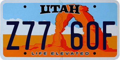 UT license plate Z776OF