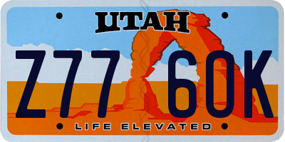 UT license plate Z776OK
