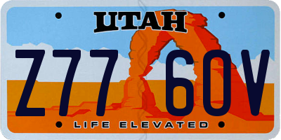 UT license plate Z776OV