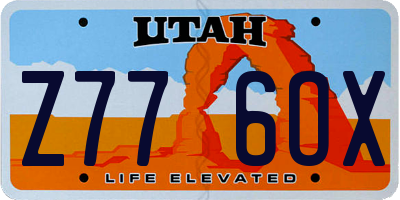 UT license plate Z776OX