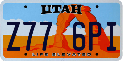 UT license plate Z776PI