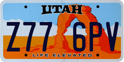 UT license plate Z776PV