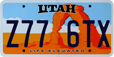 UT license plate Z776TX