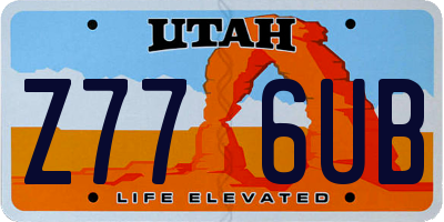 UT license plate Z776UB